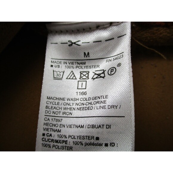 Old Navy Sweater Womens Medium M Caramel Brown Sherpa Shell Fleece Full Zip - Picture 4 of 10